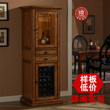 锦庄美式实木红酒柜隔断柜客厅欧式现代简约储物柜高柜立柜餐边柜