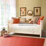 实木儿童家具 美式法式复古现代实木沙发床仿古儿童床布艺沙发床