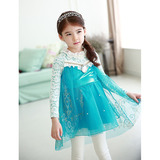 韩国童装女童连衣裙2015春装新款冰雪奇缘儿童艾莎女王礼服公主裙