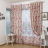 北京上门安装测量窗帘定做客厅卧室欧式风格涤棉大花布料窗帘