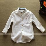 2015春季新款男童长袖衬衣专柜品质白色纯棉牛筋纺中大童春装衬衫