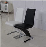 简约现代美人鱼餐椅  黑白不锈钢皮椅