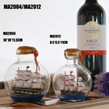迈瑞恩 地中海创意家居摆件玻璃帆船兴运瓶 许愿漂流瓶 一帆风顺