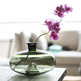 【卡莎慕 空谷幽兰】现代简约桌面圆形彩色玻璃花瓶 客厅创意摆件