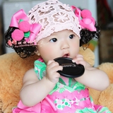 韩版热卖女宝宝假发帽发带婴儿齐刘海发饰公主头饰品女孩拍照头带