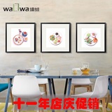 墙蛙 餐桌美景 刘雨萌现代简约餐厅墙画挂画壁画有框画三联装饰画