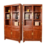 红木书橱书柜带门实木书柜书架花梨木书房家具组合刺猬紫檀转角柜