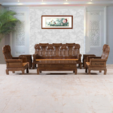 红木沙发中式非洲鸡翅木红木家具组合 实木雕花仿古原木客厅沙发
