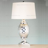 美式简约新古典亮银色水晶菠萝玻璃台灯客厅卧室样板房床头台灯