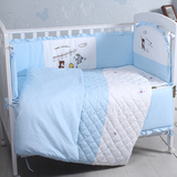 贝芙佳新生婴儿床上用品纯棉五件九件套件 宝宝床围 儿童被可拆洗