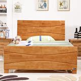 实木床1.2米单人儿童床1.5米简约现代成人高箱储物中式橡木床特价