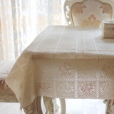 米色玫瑰欧式田园防水茶几餐桌布塑料桌布免洗可擦桌布蕾丝台布