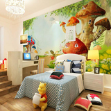 大型壁画 3D卡通森林蘑菇屋 儿童房卧室床头背景定制墙纸壁纸