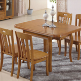 实木餐桌椅组合伸缩餐台正方形拉伸小方桌折叠现代中式饭桌小户型