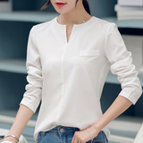 蕾可妮斯2016夏装新款百搭韩版休闲时尚衬衫女士韩版长袖大码衬衣
