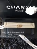 Chanel 15秋冬新款 boy扣 拼色 金色/银色拼黑 翻盖长款 钱包