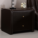 定制床头柜皮可定制颜色简约储物柜 棕色 咖啡色床头柜