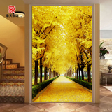 瓷砖3D地砖 卫生间瓷砖 黄金满地秋林美景玄关过道背景墙装饰画