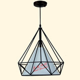 新款创意现代铁艺钻石吊灯 简约中式餐厅阳台钻石鸟笼灯吧台吊灯