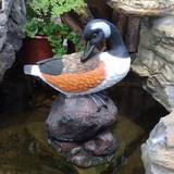 站石头鸭庭院假山流水水景摆件花园景点装饰点缀仿真动物鸭子野鸭