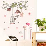 客厅浪漫卧室房间快乐小鸟装饰贴画 可移除沙发电视背景墙贴纸