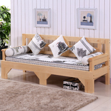 包邮多功能实木沙发床推拉1.2米1.5米小户型坐卧两用伸缩床折叠床