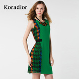 Koradior/珂莱蒂尔正品夏季无袖显瘦高端时尚修身收腰雪纺连衣裙