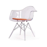 特价伊姆斯透明亚克力扶手餐椅北欧小户型宜家风个性创意休闲软垫