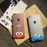韩国芝麻街透明硅胶手机软壳TPU卡通iPhone6苹果6s情侣保护套case