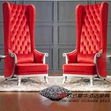 欧式形象椅新古典公主椅酒店装饰椅实木高背椅美式休闲椅鸟笼椅