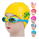 包邮儿童泳镜泳帽套装 中大童PU泳帽防水防雾游泳眼镜男女童通用