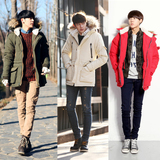 2015新款男士棉衣韩版中长款男士棉服外套连帽加厚冬季棉袄外套潮