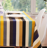 椅套椅垫桌布棉麻酒店长方形地中海台布茶几布布艺条纹欧式餐桌布