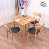 白橡创意日式正方形 小户型简约现代实木餐桌椅组合 北欧宜家桌子