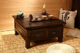 小四方桌子 创意日式榻榻米茶几地台 复古八仙矮炕桌烧桐实木飘窗