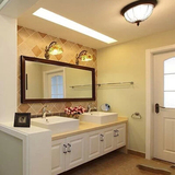 现代中式橡木浴室柜木质台面落地式卫生间洗手盆洗脸盆卫浴柜组合