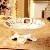 盆结婚欧式果盘套装创意奢华摆件陶瓷水果盘茶几客厅复古餐桌果