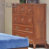 乔克斯美式全实木斗柜 中式古典多功能储物柜八斗柜门厅玄关橱柜