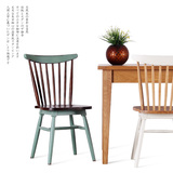 美式实木椅子欧式餐椅简约复古温莎椅休闲靠背餐桌椅酒店咖啡厅椅