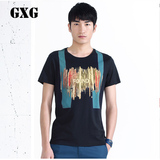 GXG特惠男士短袖T恤夏季男装时尚休闲韩版圆领修身t恤42244303
