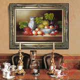 刘氏纯手绘欧式油画古典静物水果客厅餐厅玄关挂画花瓶苹果装饰画