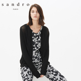 sandro2016春夏新款女装  Gigi长袖罗纹流苏开襟针织外套 G0867E