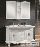 新款欧式橡木落地浴室柜卫浴柜洁具组合梳洗陶瓷台面洗手盆3019