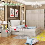 促 特价卧室成套家具 简约现代现代家具双人床床头柜床垫组合
