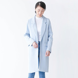 韩国东大门春季新款女式外套长款西装领一粒扣薄款大衣女