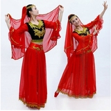印度舞蹈服儿童舞蹈服装新疆民族演出服装女童舞台表演服维吾尔族
