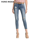 Vero Moda2016秋冬新款低腰修身高含棉破洞九分牛仔裤|316349008