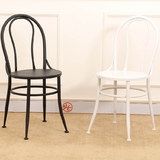 简约餐椅子时尚黑白北欧风格铁艺餐椅现代时尚休闲椅子户外咖啡椅