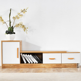 小型板式实木电视柜1.8米长柜简约现代客厅组合伸缩多功能带抽屉