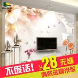 定制影视电视背景墙3d立体墙画中式墙布卧室壁纸大型无缝壁画定做